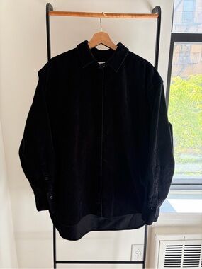 COS Black Corduroy Overshirt Jacket